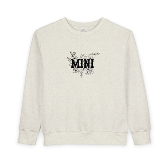 Mini Floral Toddler Sweatshirt — Cute 'MINI' Graphic Pullover for Kids