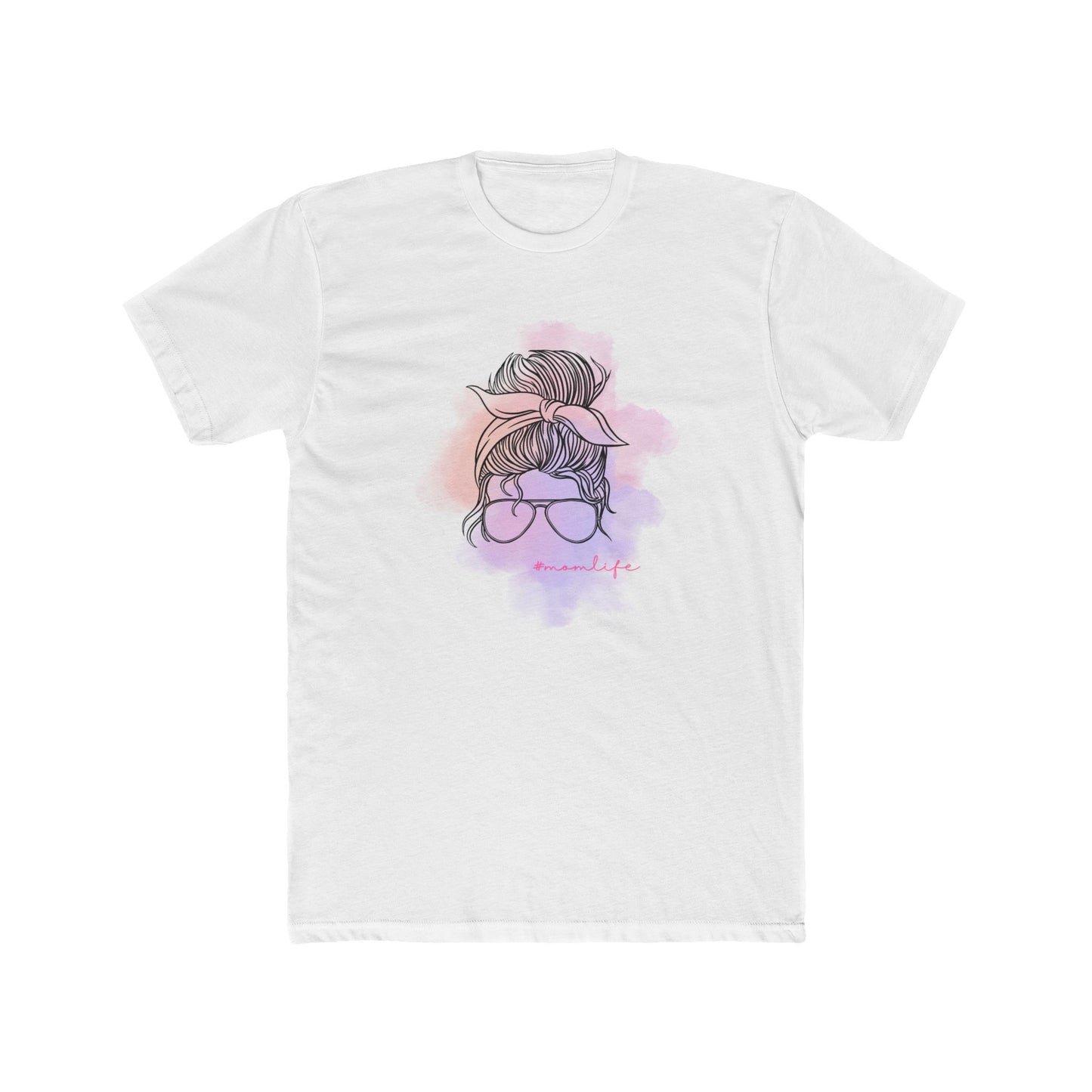 Messy bun Mom Life Stylish Graphic Tee Shirt for Her, Gift for Moms, Casual Look Tee, Trendy Cotton Top, Everyday Wear, Birthday Gift Idea