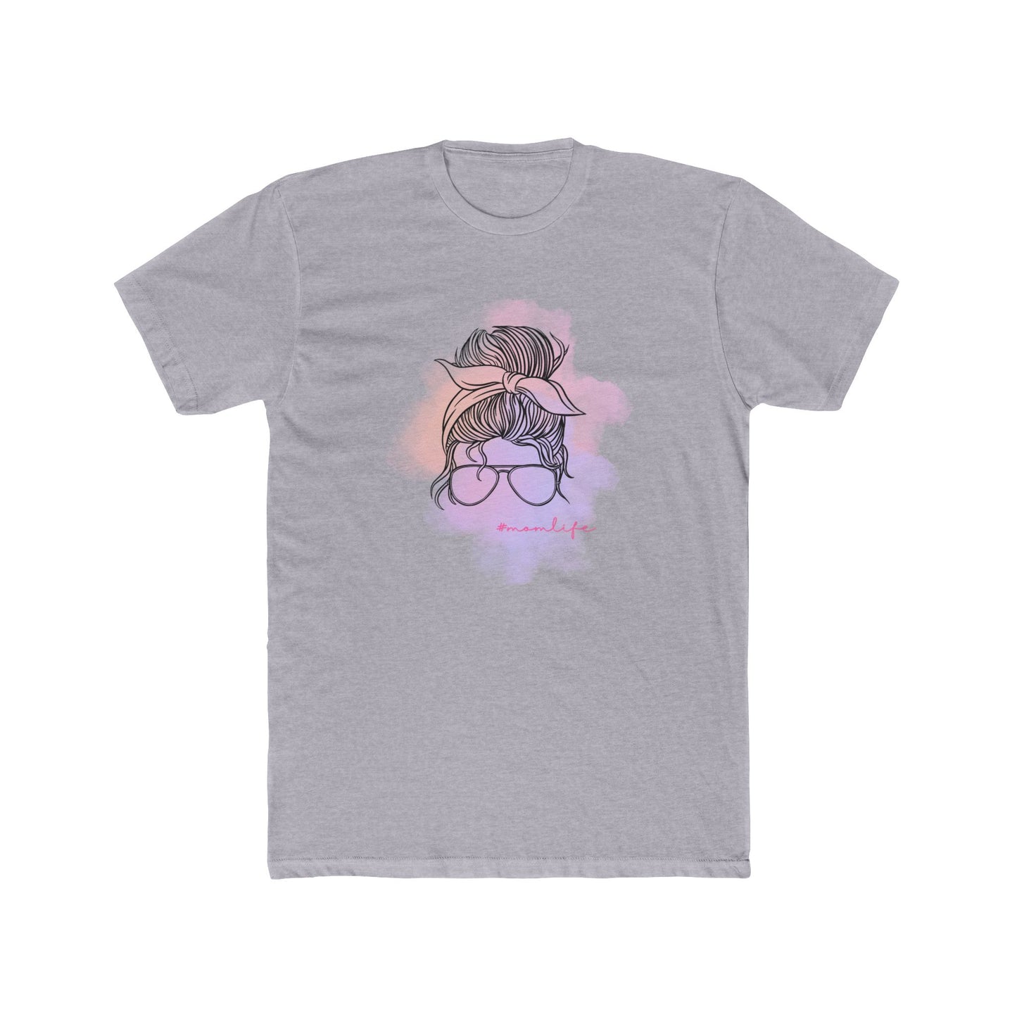 Messy bun Mom Life Stylish Graphic Tee Shirt for Her, Gift for Moms, Casual Look Tee, Trendy Cotton Top, Everyday Wear, Birthday Gift Idea