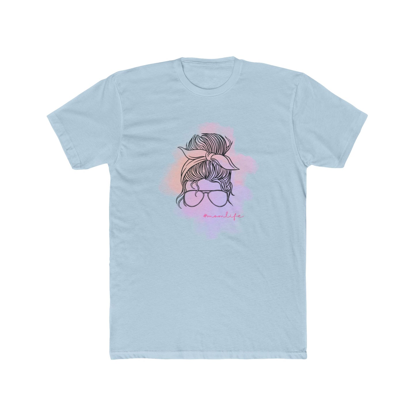 Messy bun Mom Life Stylish Graphic Tee Shirt for Her, Gift for Moms, Casual Look Tee, Trendy Cotton Top, Everyday Wear, Birthday Gift Idea