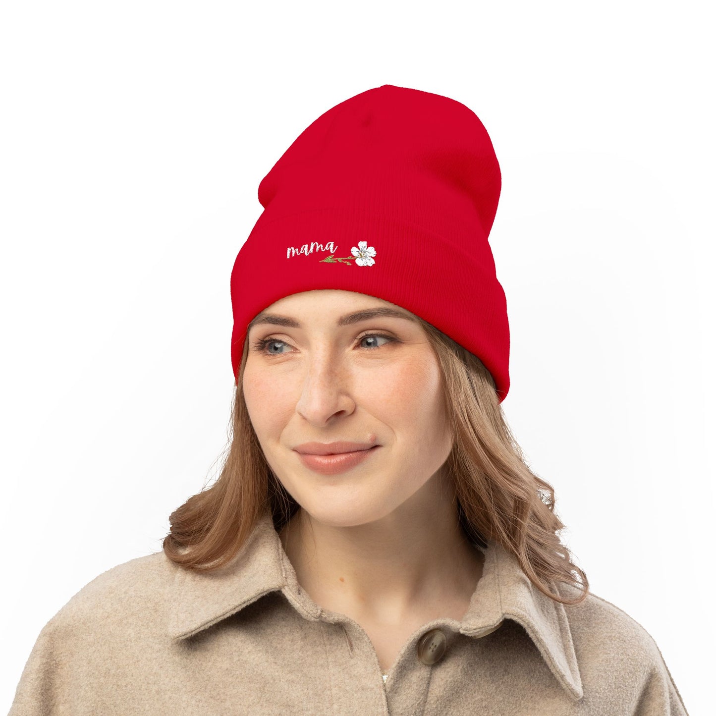 MaMa Embroidered Knit Beanie for Every Season | Cozy Winter Hat, Gifts for Grandparents, Outdoor Accessories, Mother's Day