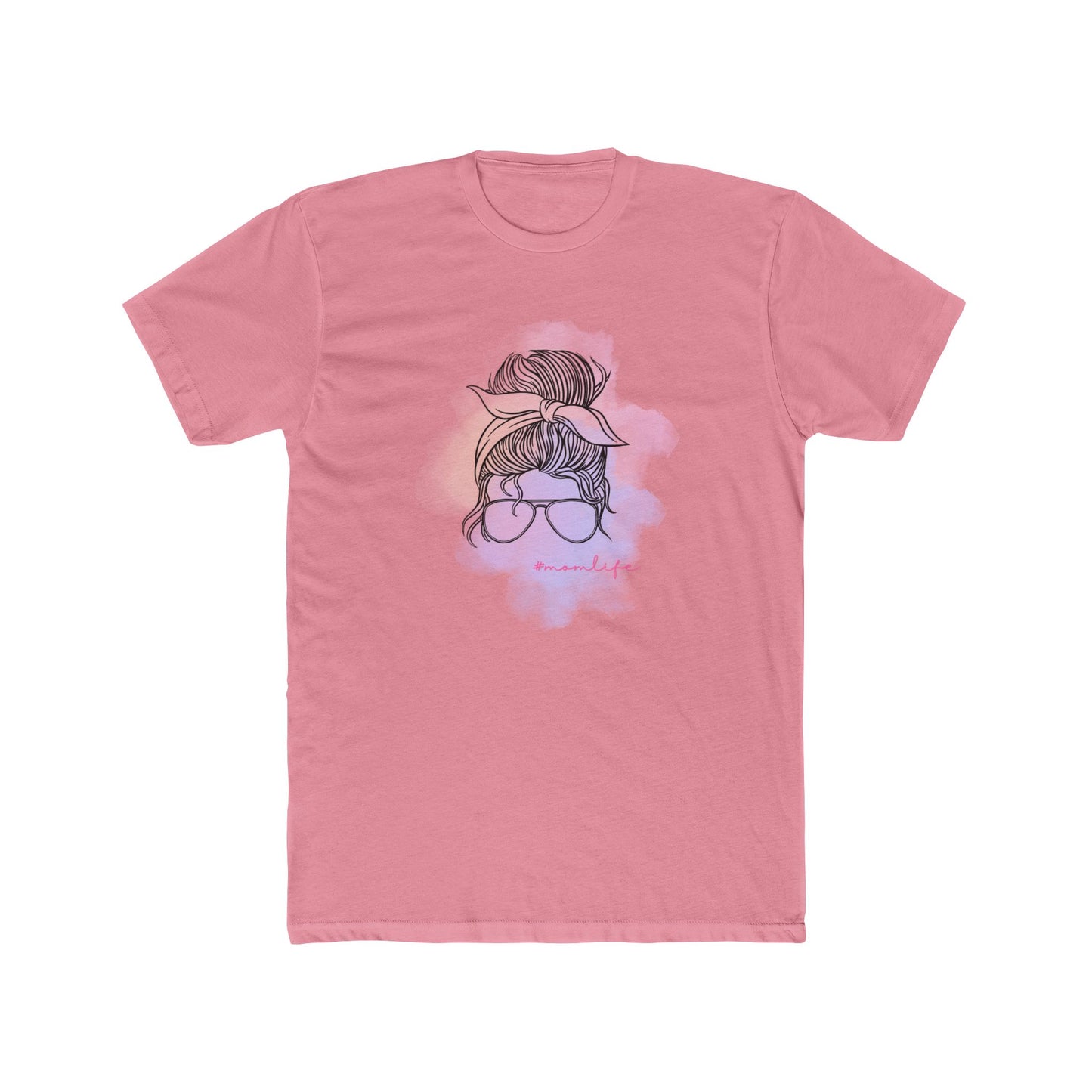 Messy bun Mom Life Stylish Graphic Tee Shirt for Her, Gift for Moms, Casual Look Tee, Trendy Cotton Top, Everyday Wear, Birthday Gift Idea