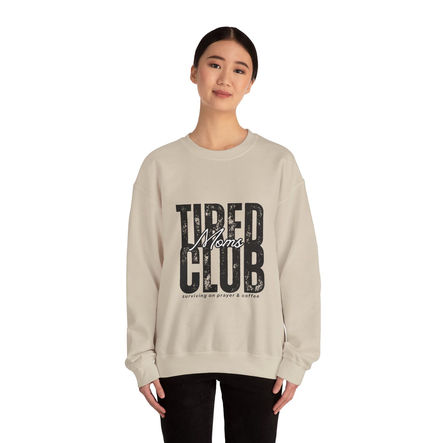 Tired Moms Club Sweatshirt - Cozy Gift for Coffee Lovers, Mothers Day, New Mom, Lounge Wear, Relaxing Outfit