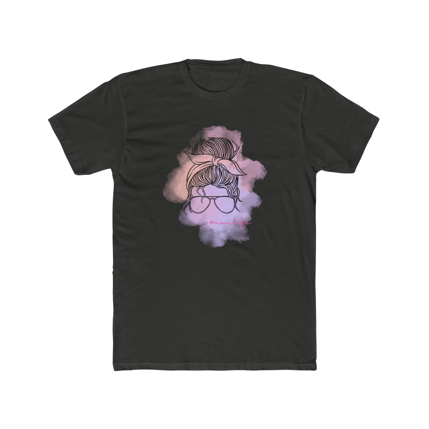 Messy bun Mom Life Stylish Graphic Tee Shirt for Her, Gift for Moms, Casual Look Tee, Trendy Cotton Top, Everyday Wear, Birthday Gift Idea