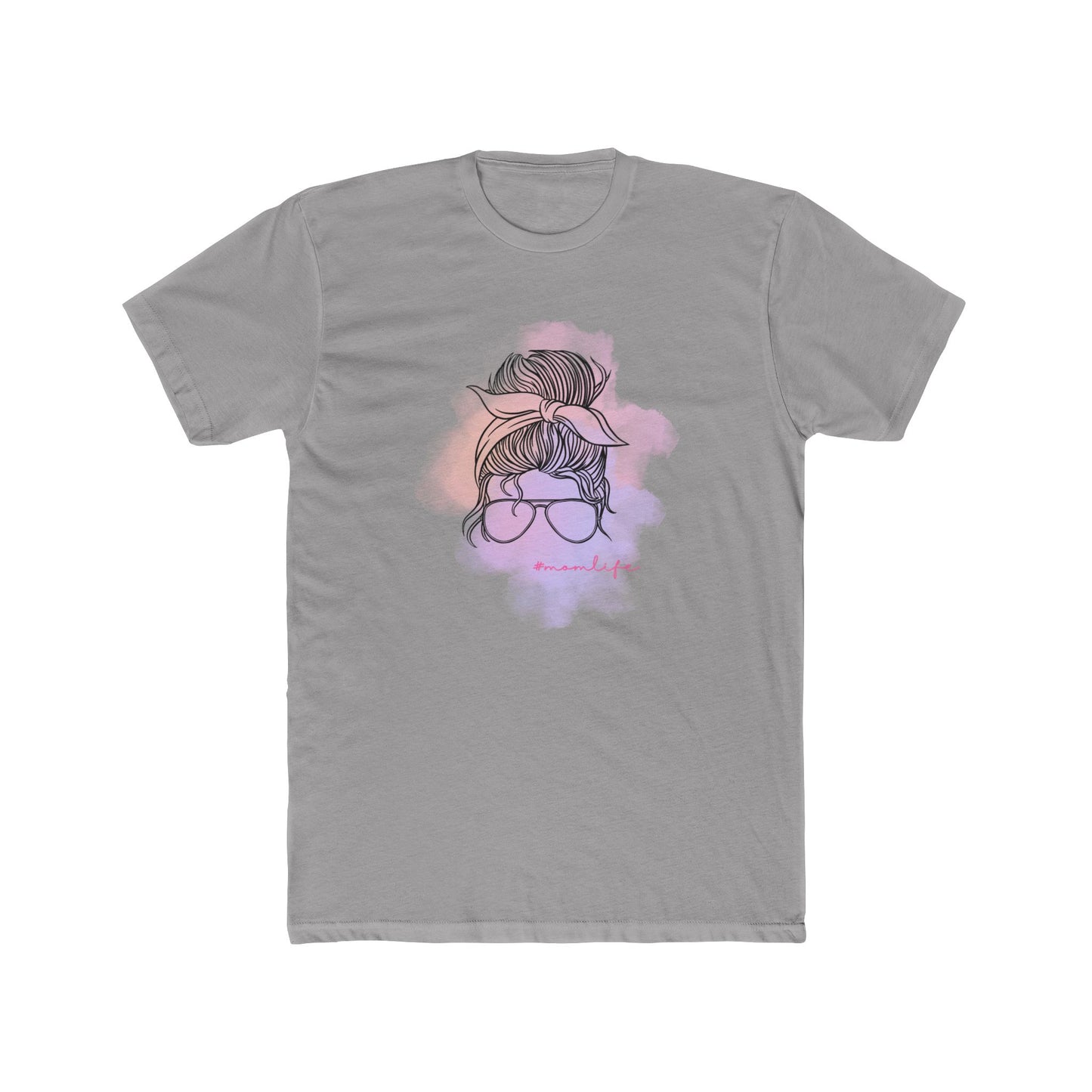 Messy bun Mom Life Stylish Graphic Tee Shirt for Her, Gift for Moms, Casual Look Tee, Trendy Cotton Top, Everyday Wear, Birthday Gift Idea