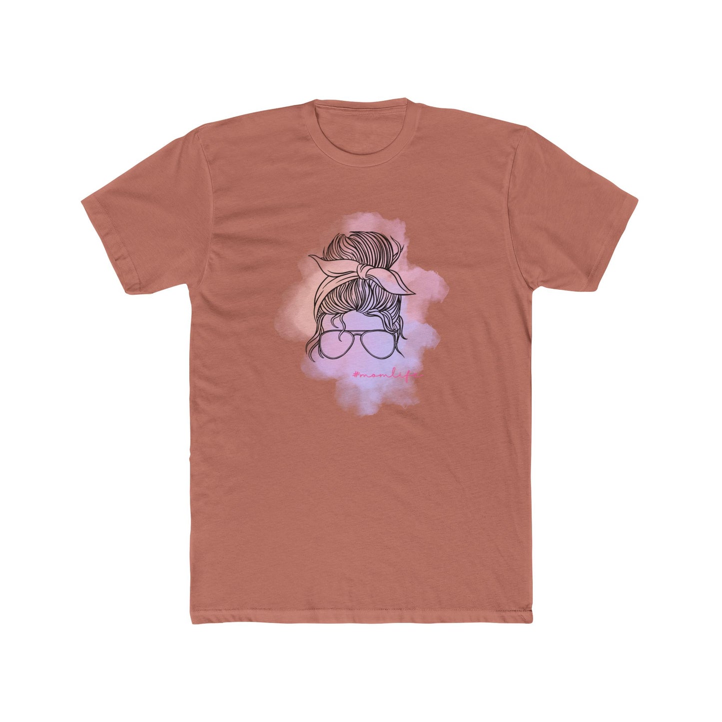 Messy bun Mom Life Stylish Graphic Tee Shirt for Her, Gift for Moms, Casual Look Tee, Trendy Cotton Top, Everyday Wear, Birthday Gift Idea
