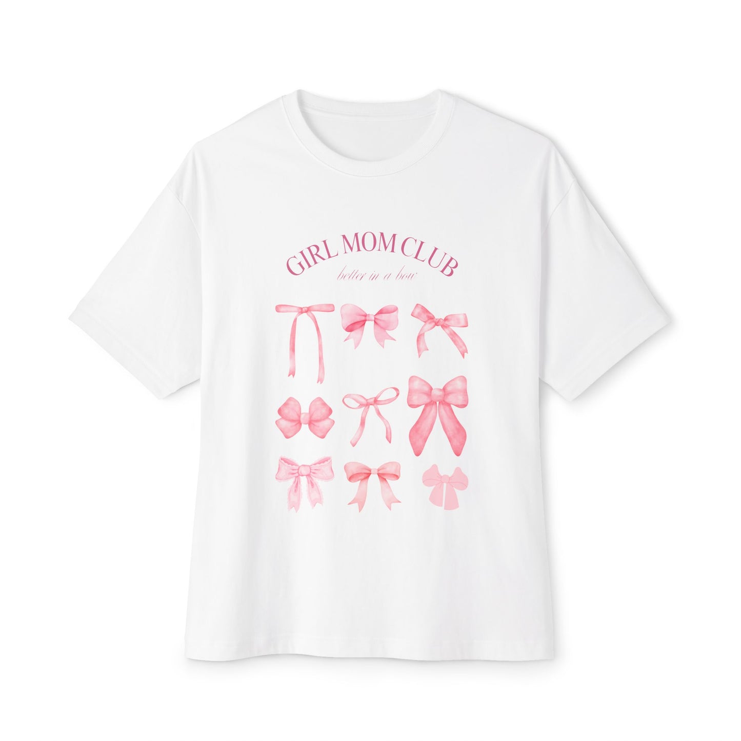 Girl Mom Club Graphic Unisex Oversized Tee, Girly Casual Wear, Cute Gift for Her, Spring/Summer Fashion, Relaxed Fit Top