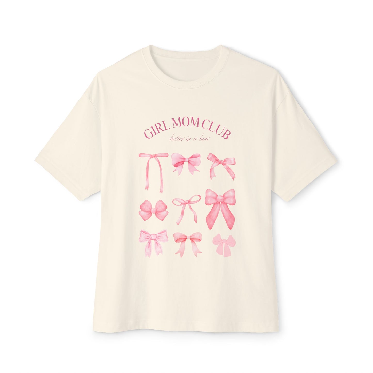 Girl Mom Club Graphic Unisex Oversized Tee, Girly Casual Wear, Cute Gift for Her, Spring/Summer Fashion, Relaxed Fit Top