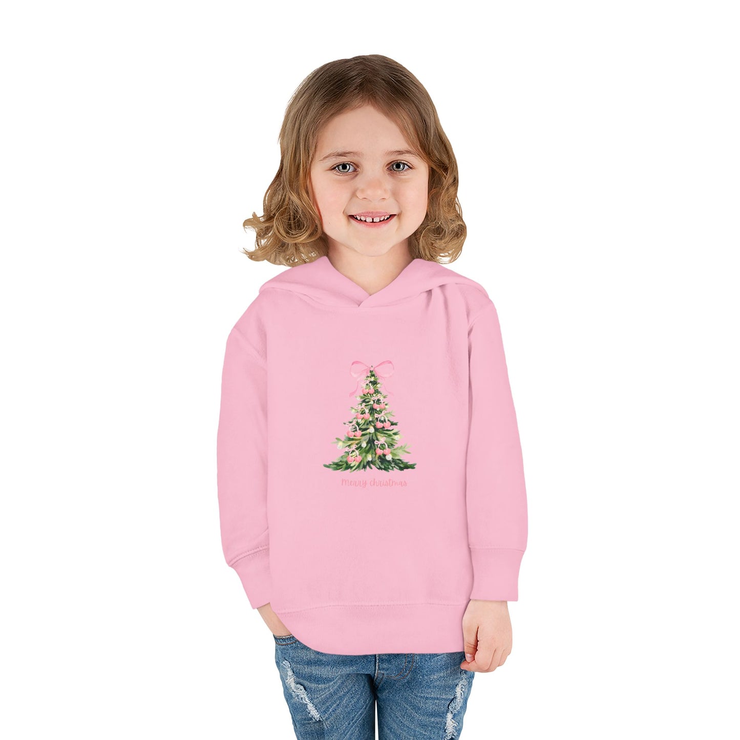 Christmas Tree Pink Cherries Toddler Hoodie