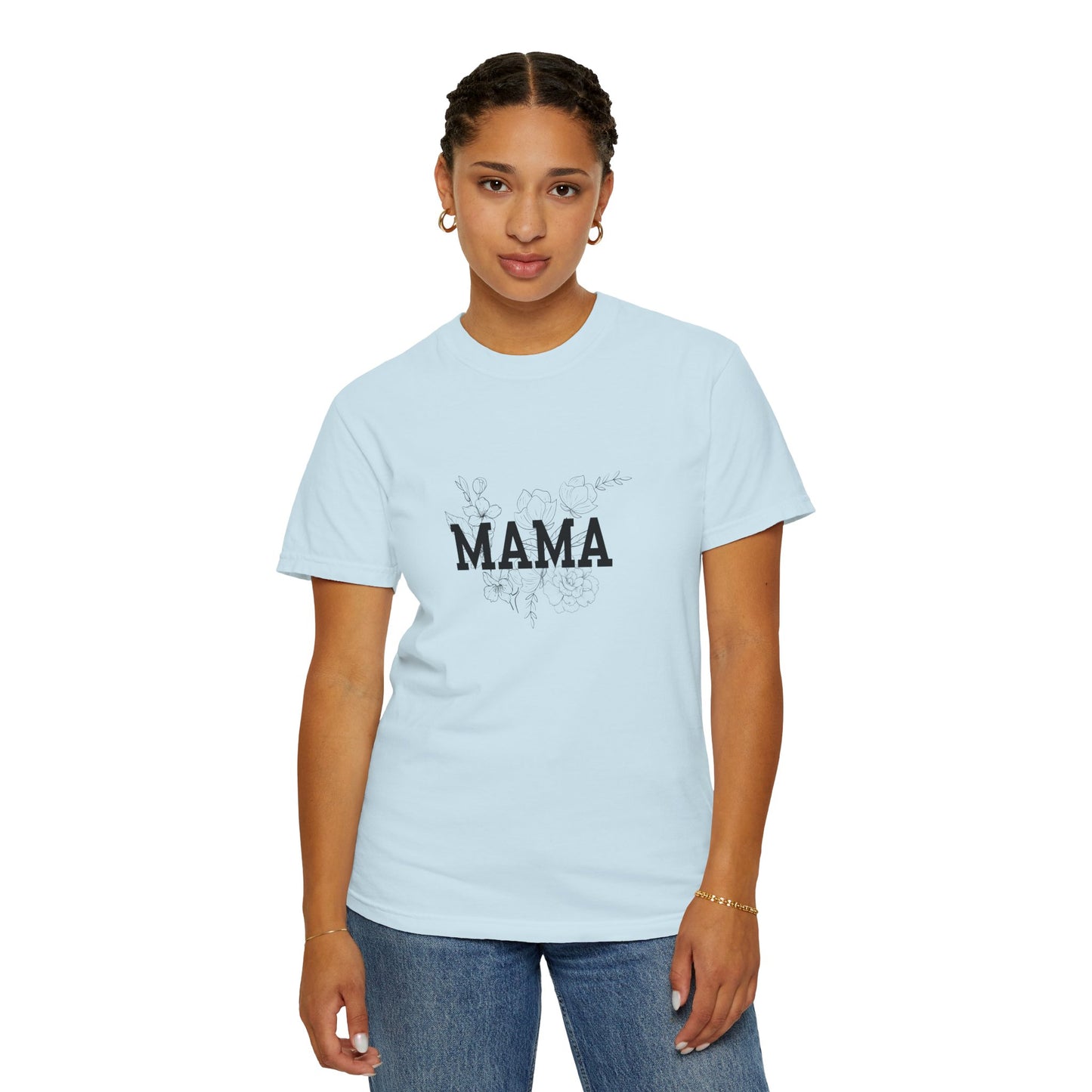 Mama Floral T‑Shirt — Distressed Script Mom Tee for Mother's Day