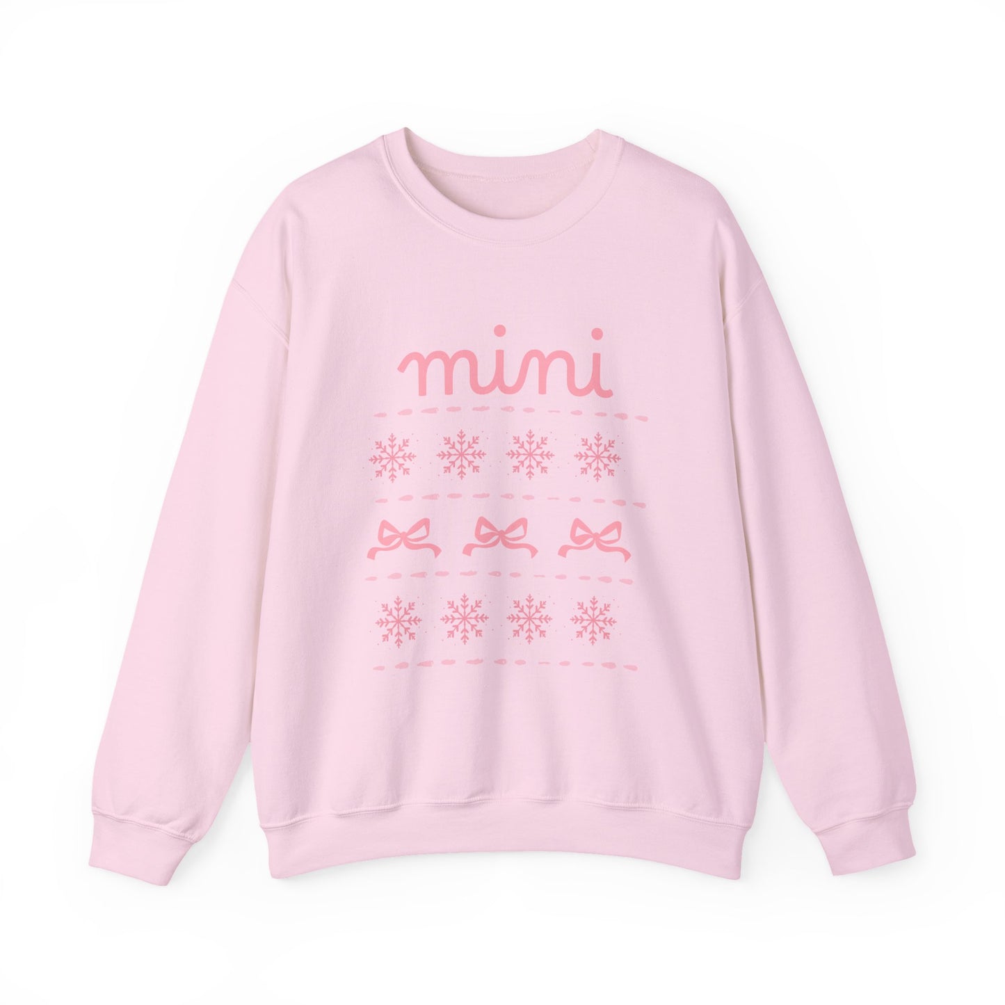 Mini Christmas Crewneck Sweatshirt Adult Sizes— Pink Holiday Mama Graphic