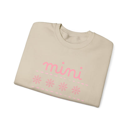 Mini Christmas Crewneck Sweatshirt Adult Sizes— Pink Holiday Mama Graphic