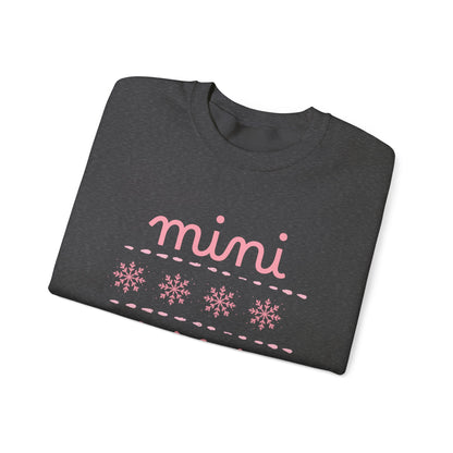Mini Christmas Crewneck Sweatshirt Adult Sizes— Pink Holiday Mama Graphic