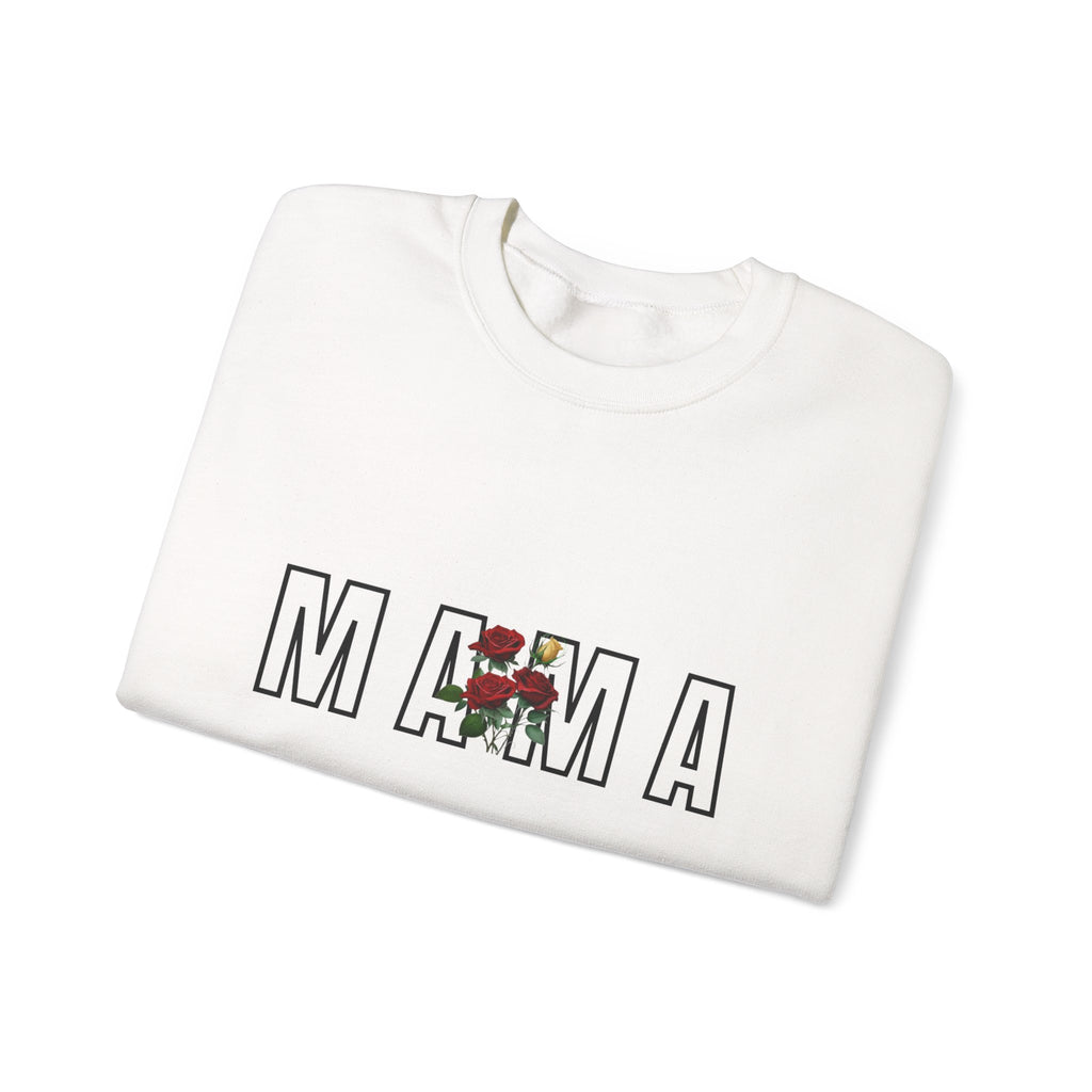 Carol Jean Mama Floral Crewneck Sweatshirt – 'MAMA' Rose Graphic Mother's Day Pullover