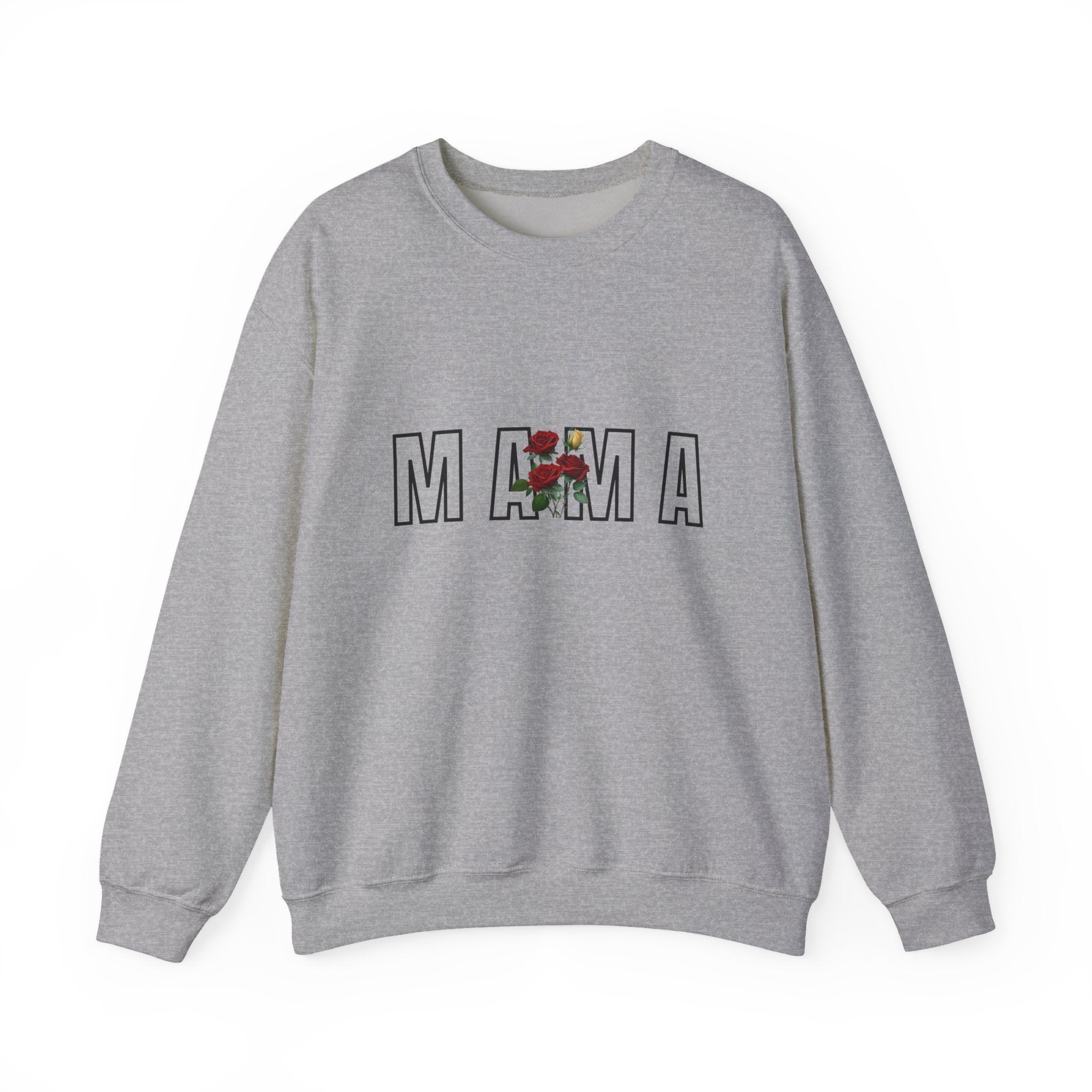 Carol Jean Mama Floral Crewneck Sweatshirt – 'MAMA' Rose Graphic Mother's Day Pullover