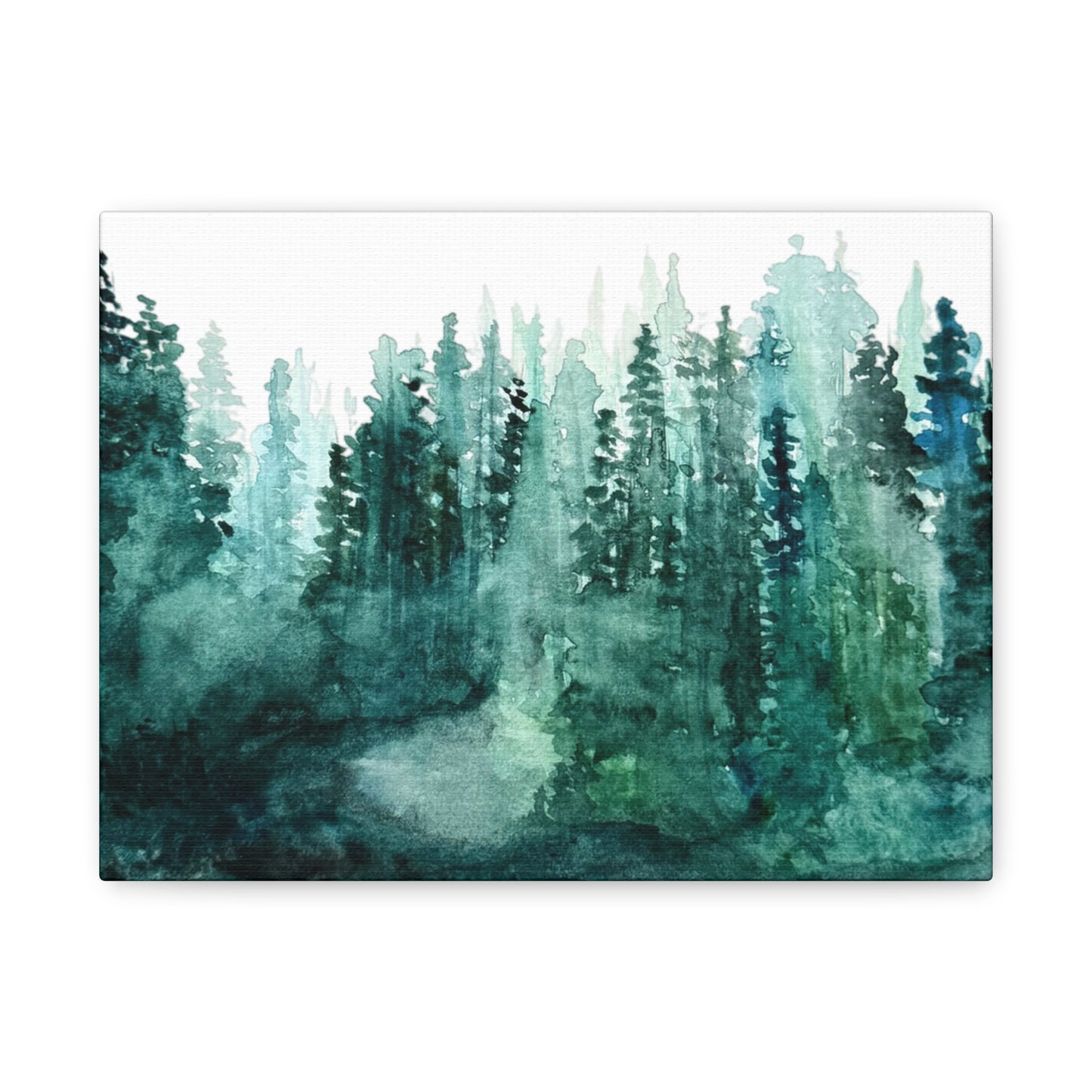 Watercolor Misty Forest Canvas Print
