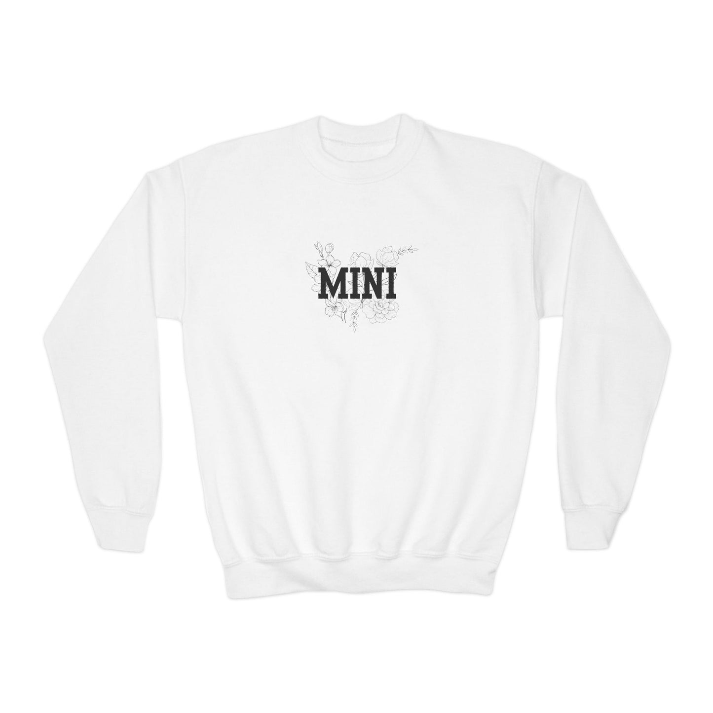 Youth Crewneck Sweatshirt — 'MINI' Distressed Logo Kids Pullover