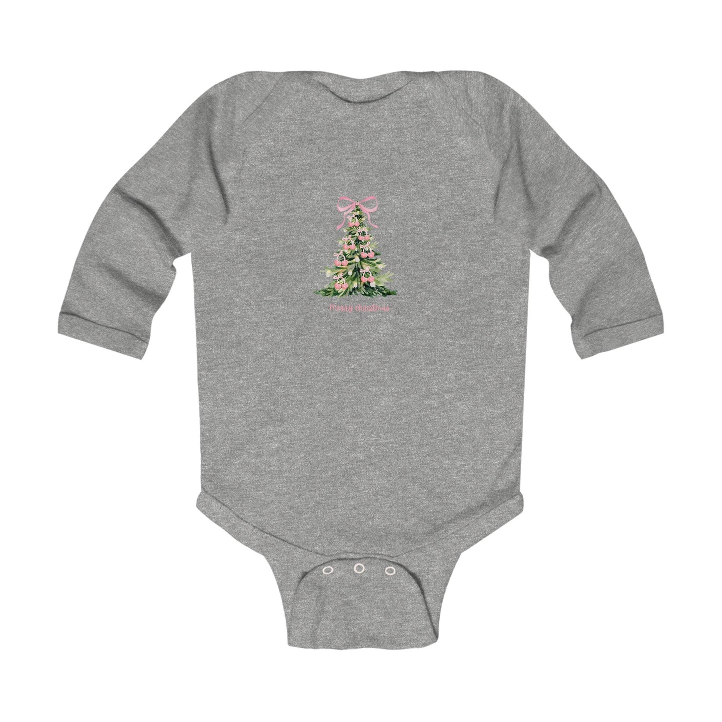 Christmas Tree Infant Bodysuit – Pink Cherry Bows Matching Onesie