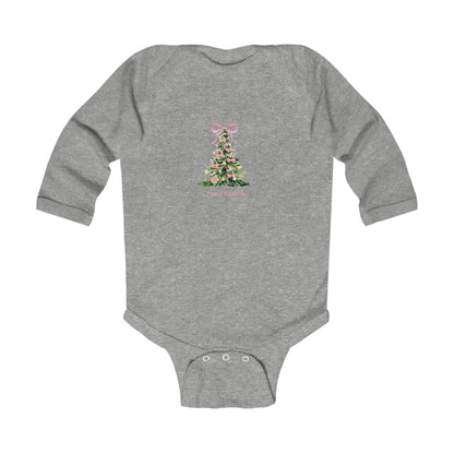 Christmas Tree Infant Bodysuit – Pink Cherry Bows Matching Onesie