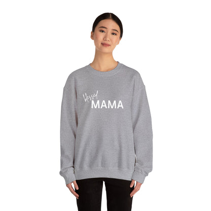 Embroidered Blessed Mama Crewneck Sweatshirt