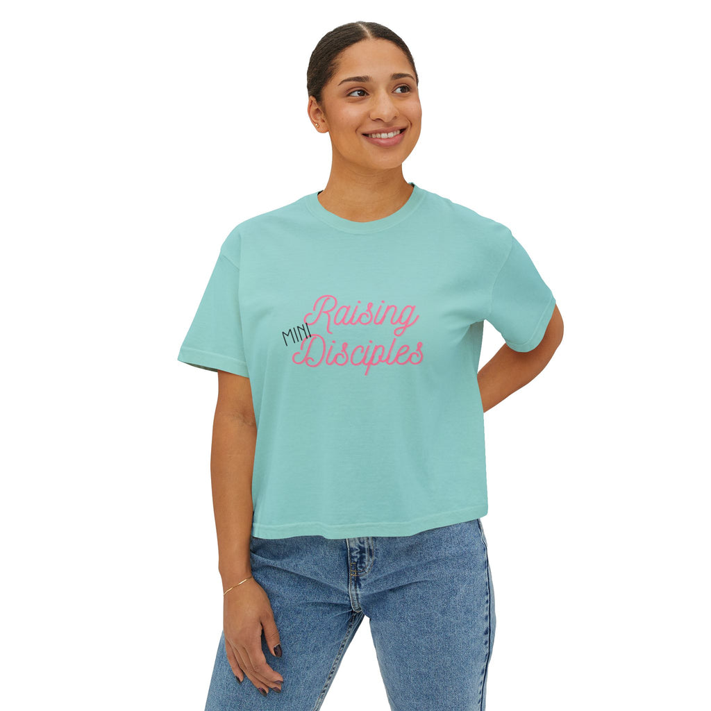 Raising Mini Disciples Women's Boxy Tee —Christian Mom Shirt