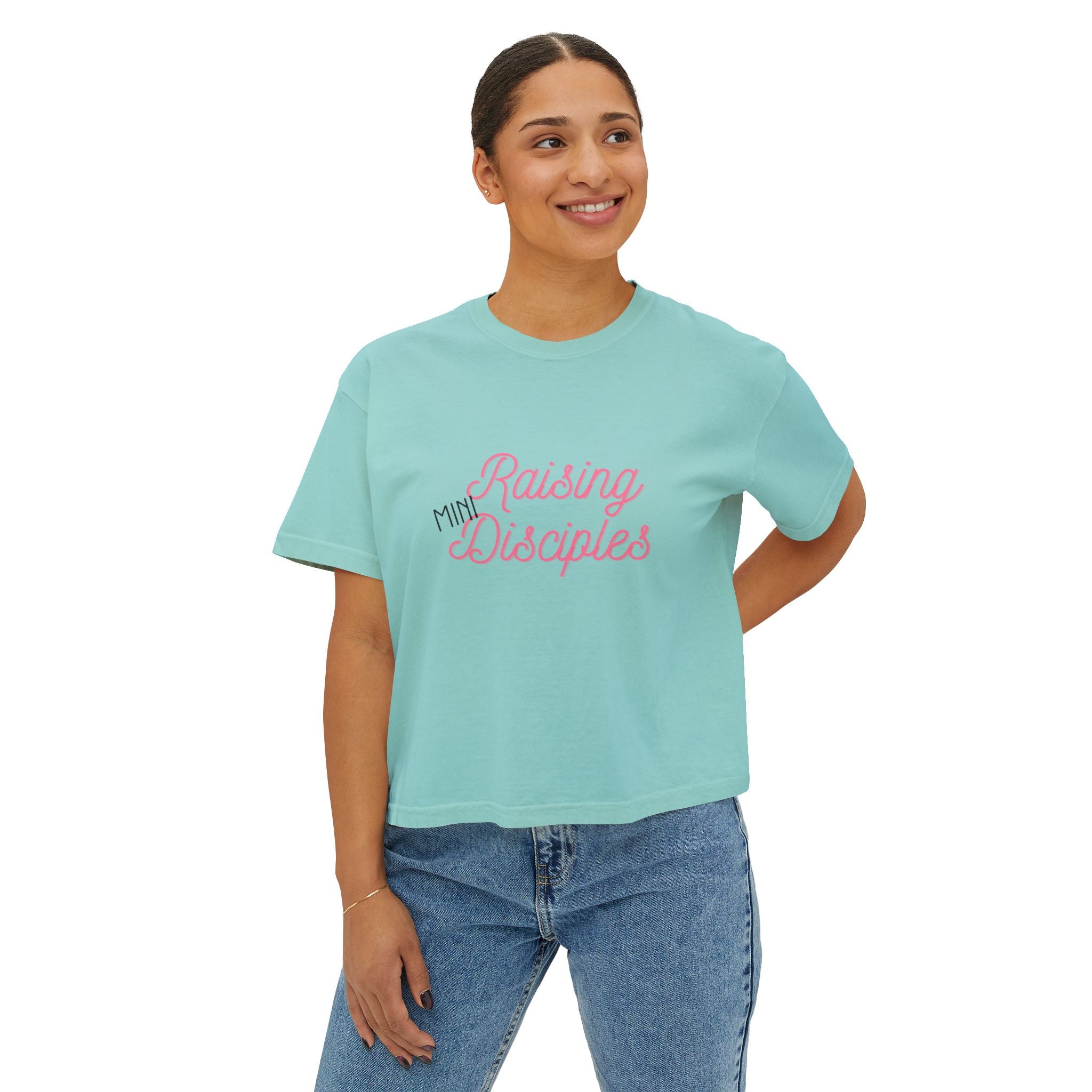 Raising Mini Disciples Women's Boxy Tee —Christian Mom Shirt