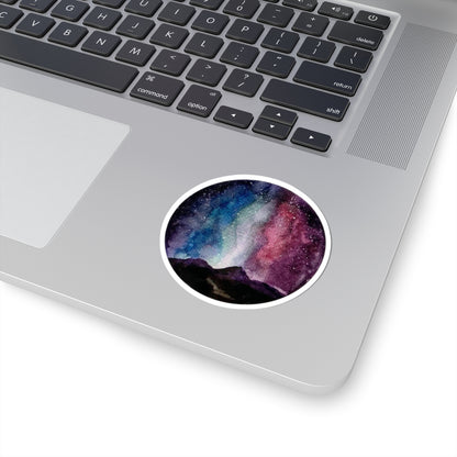 Northern Lights Watercolor Kiss-Cut Sticker