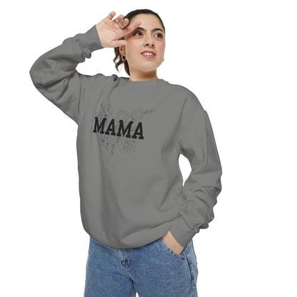 MAMA Floral Distressed Sweatshirt — Cozy Mother's Day Mom Crewneck