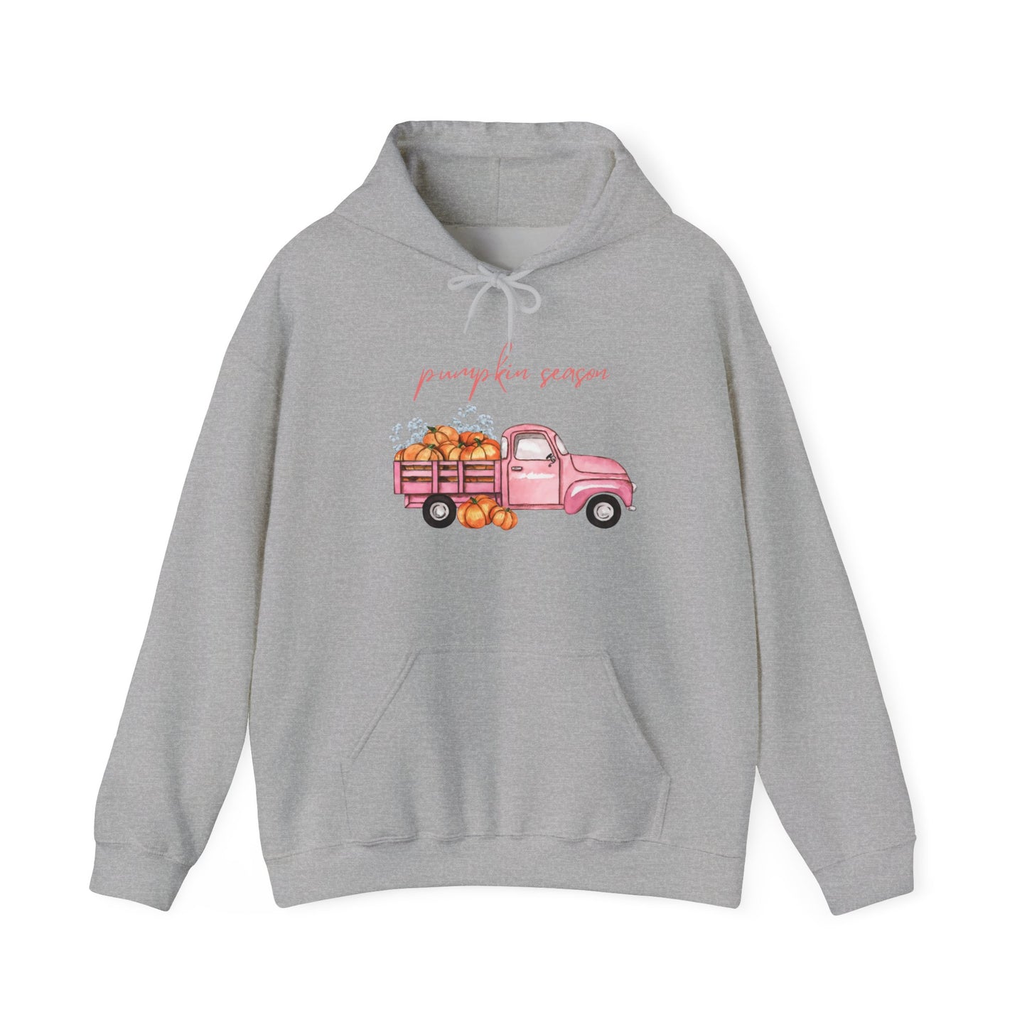 Pumpkin Season Hoodie with Vintage Truck Design | Fall Sweatshirt