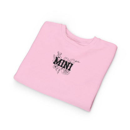 Mini Floral Toddler Sweatshirt — Cute 'MINI' Graphic Pullover for Kids