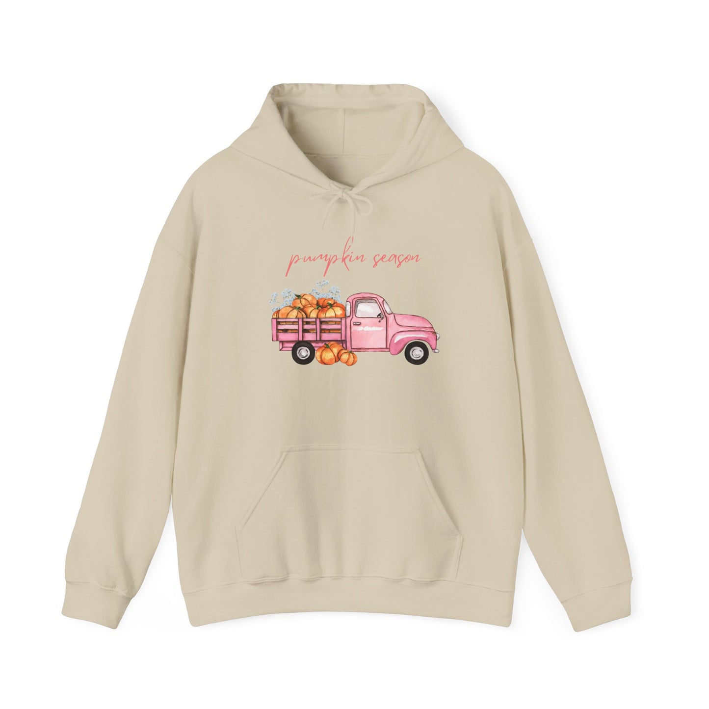 Pumpkin Season Hoodie with Vintage Truck Design | Fall Sweatshirt