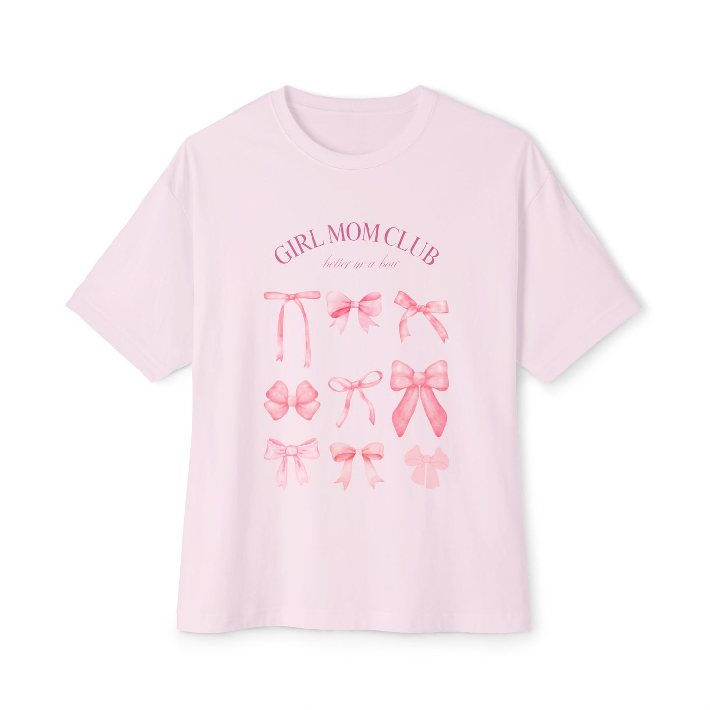 Girl Mom Club Graphic Unisex Oversized Tee, Girly Casual Wear, Cute Gift for Her, Spring/Summer Fashion, Relaxed Fit Top