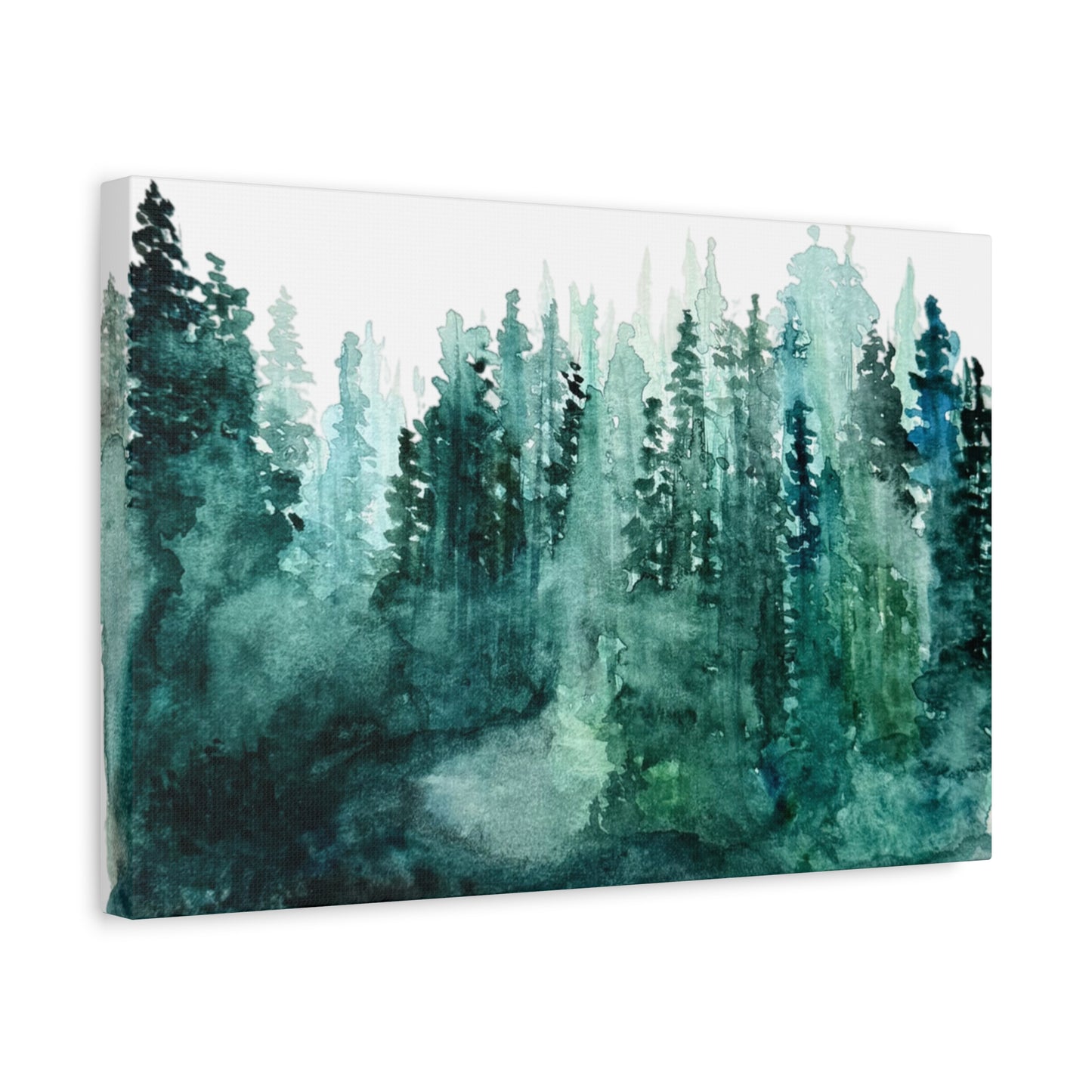 Watercolor Misty Forest Canvas Print
