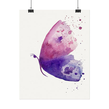 Watercolor Butterfly Poster — Textured Matte Art Print