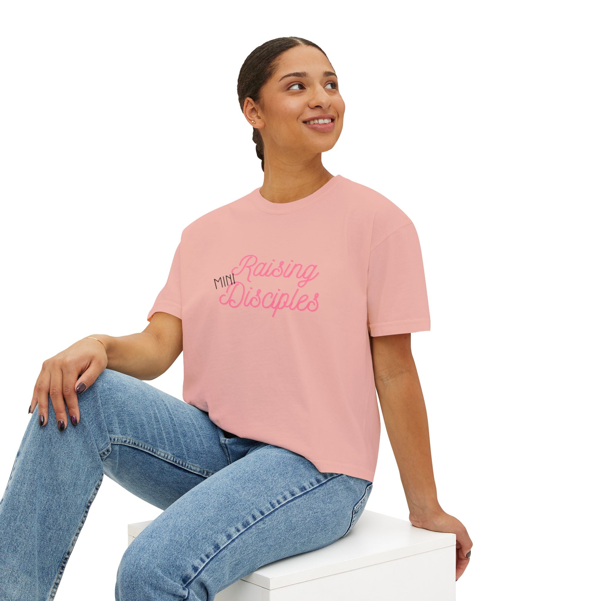 Raising Mini Disciples Women's Boxy Tee —Christian Mom Shirt