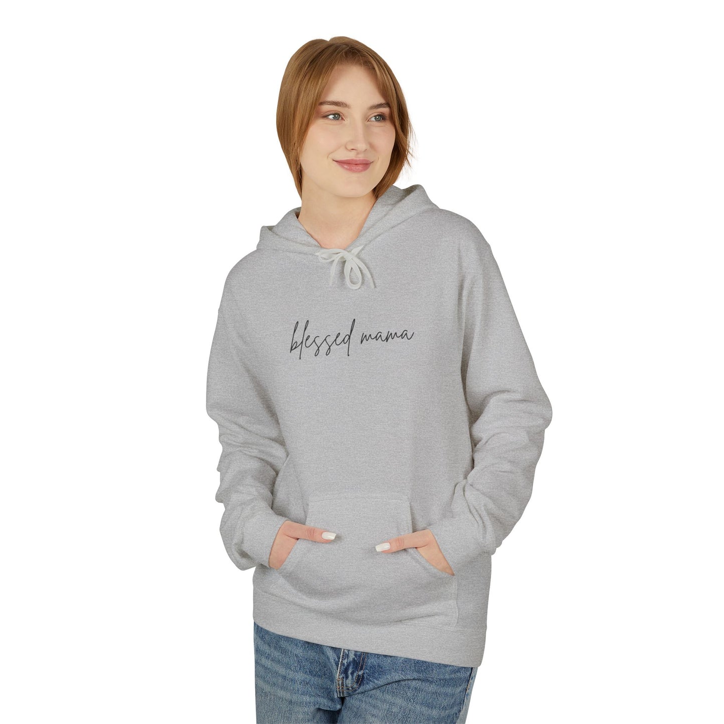 Blessed Mama Hoodie — Minimal Script Mom Sweatshirt, Cozy Mother’s Day Gift