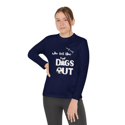 Youth Long Sleeve Dog-Themed Tee, Perfect for Young Animal Lovers, Cool Dog Playwear, Birthday Gift, Sports Events, Casual Outfits