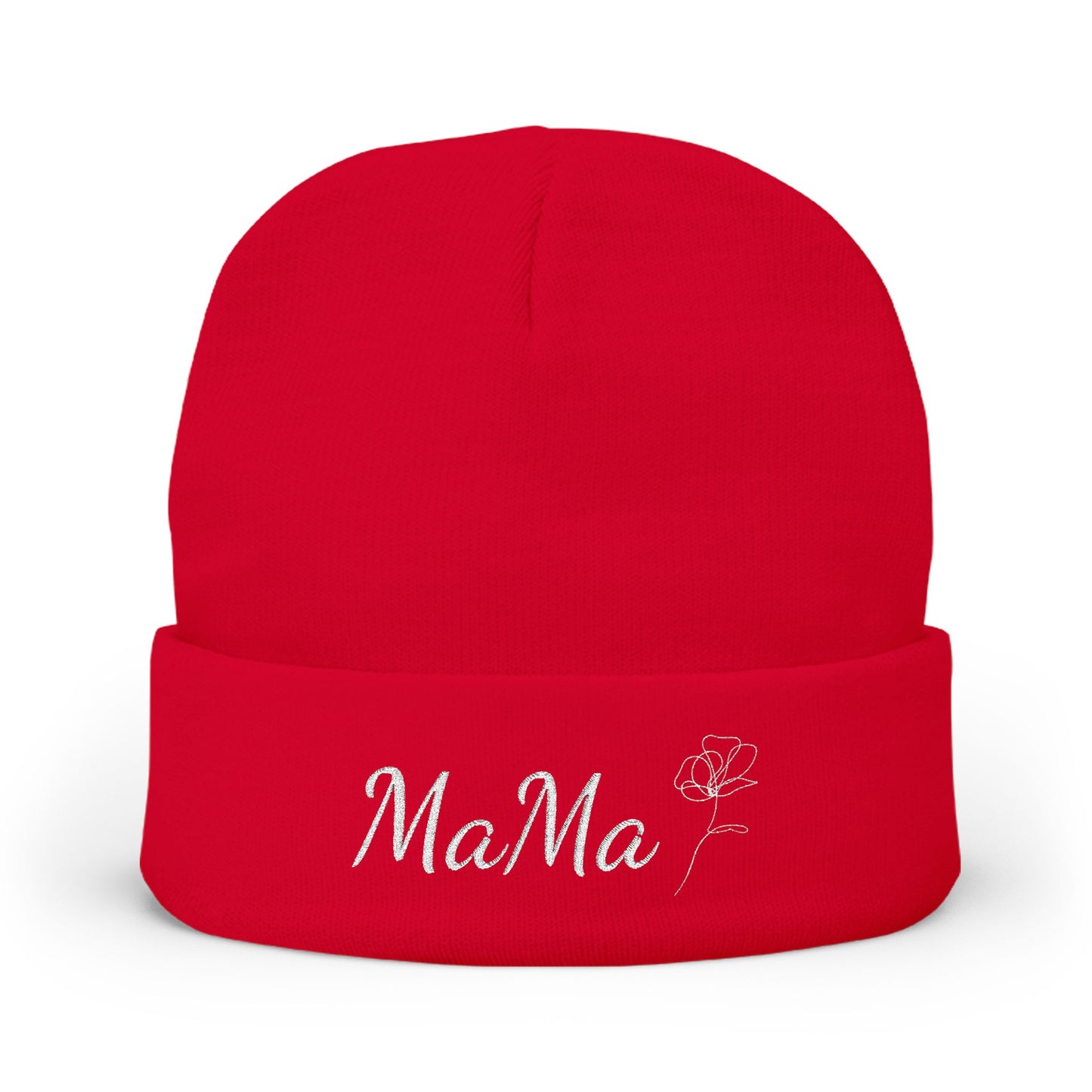 Mama Embroidered Knit Beanie