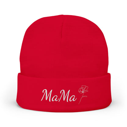 Mama Embroidered Knit Beanie