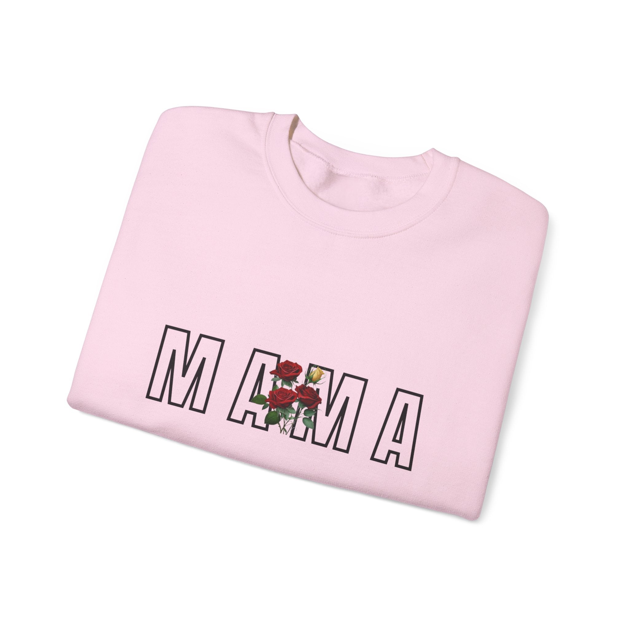 Carol Jean Mama Floral Crewneck Sweatshirt – 'MAMA' Rose Graphic Mother's Day Pullover