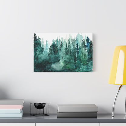Watercolor Misty Forest Canvas Print