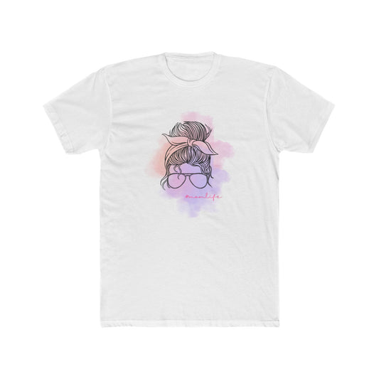 Messy bun Mom Life Stylish Graphic Tee Shirt for Her, Gift for Moms, Casual Look Tee, Trendy Cotton Top, Everyday Wear, Birthday Gift Idea