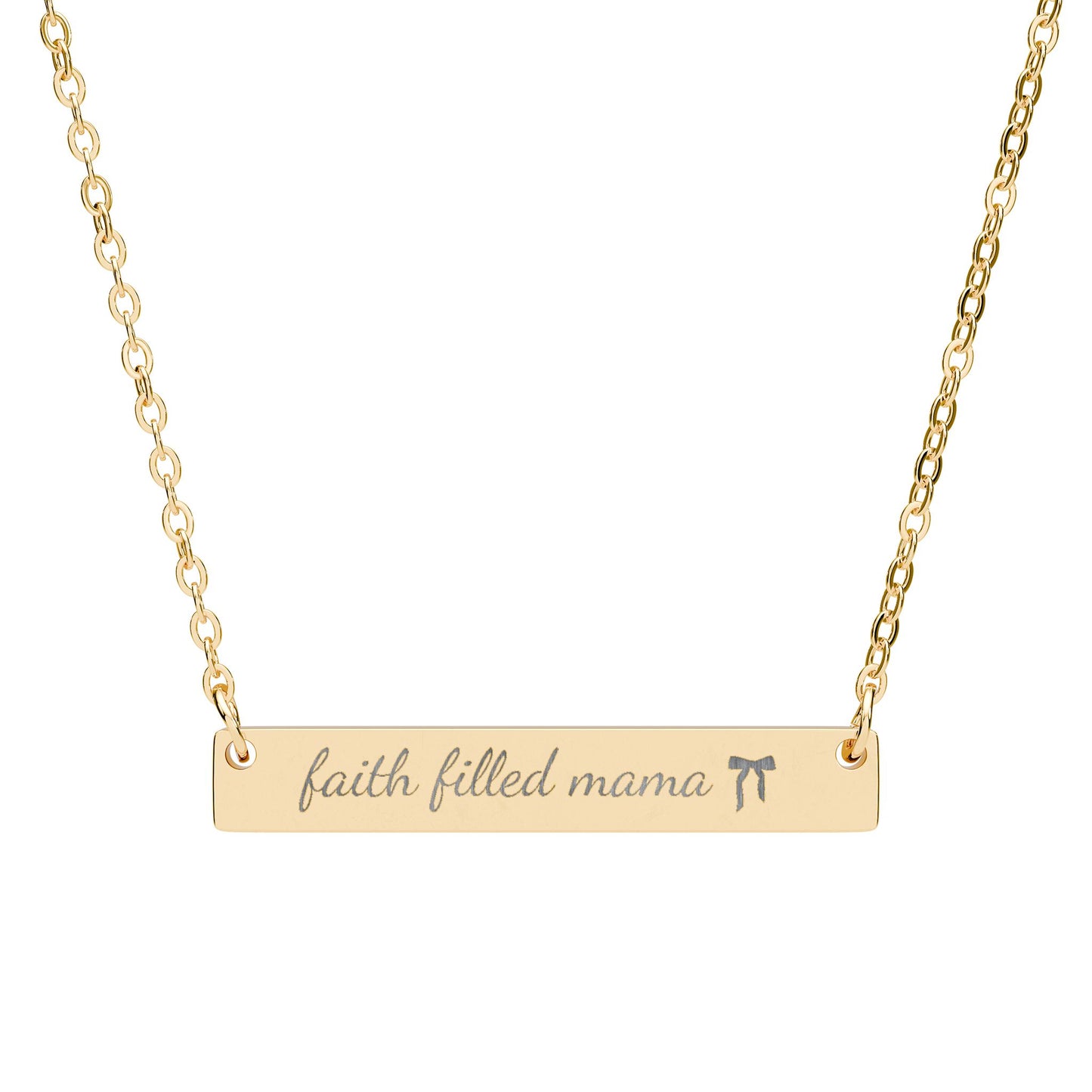 Engravable Horizontal Bar Necklace — Personalized Jewelry