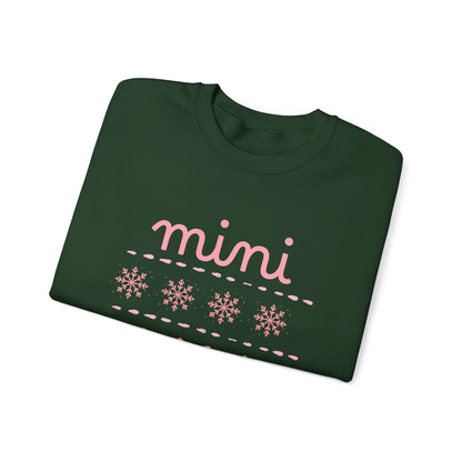Mini Christmas Crewneck Sweatshirt Adult Sizes— Pink Holiday Mama Graphic