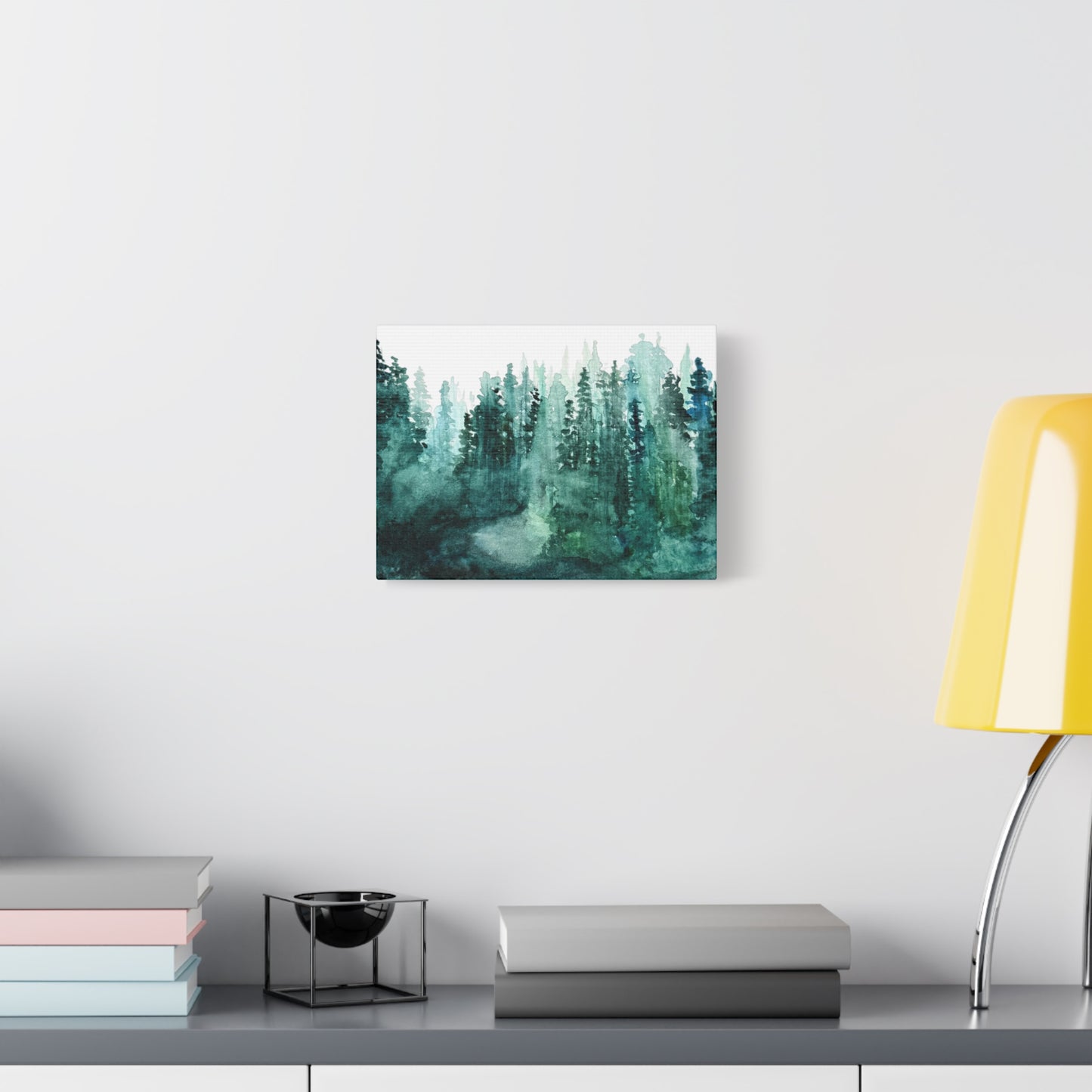 Watercolor Misty Forest Canvas Print