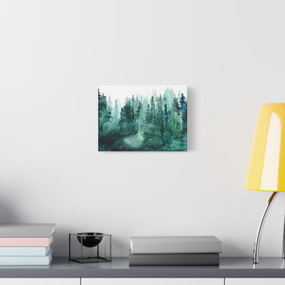 Watercolor Misty Forest Canvas Print