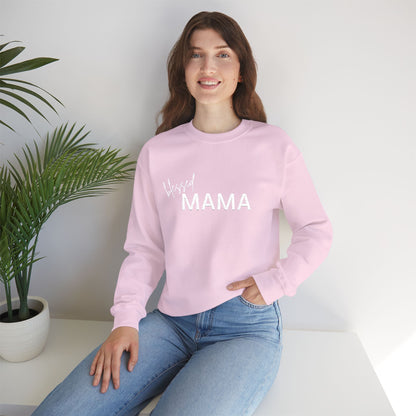 Embroidered Blessed Mama Crewneck Sweatshirt