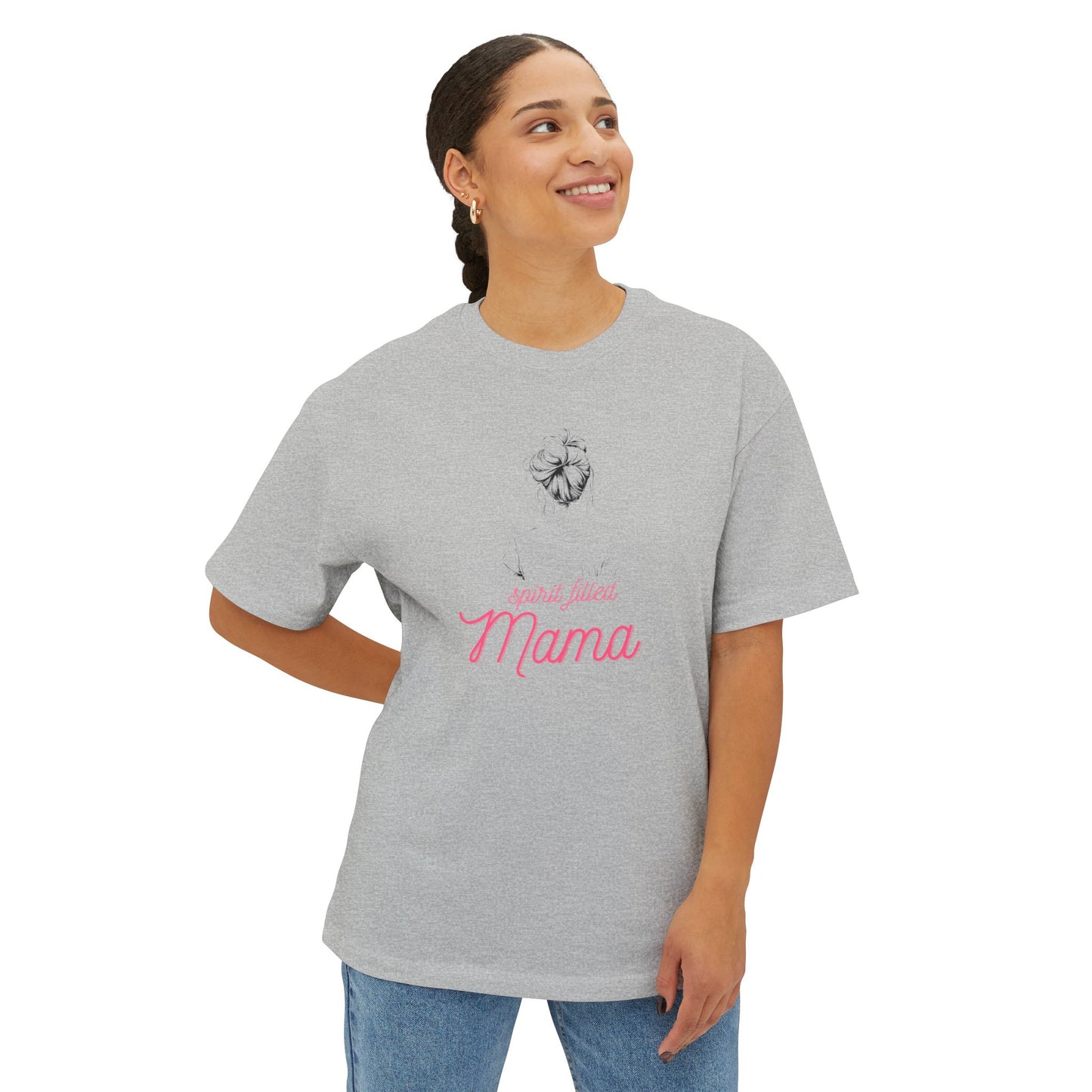 Spirit Filled Mama Tee — Oversized Boxy Women's Christian Shirt