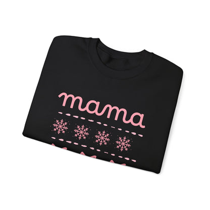 Mama Christmas Crewneck Sweatshirt — Pink Holiday Mama Graphic