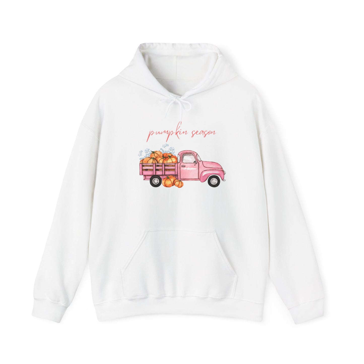 Pumpkin Season Hoodie with Vintage Truck Design | Fall Sweatshirt